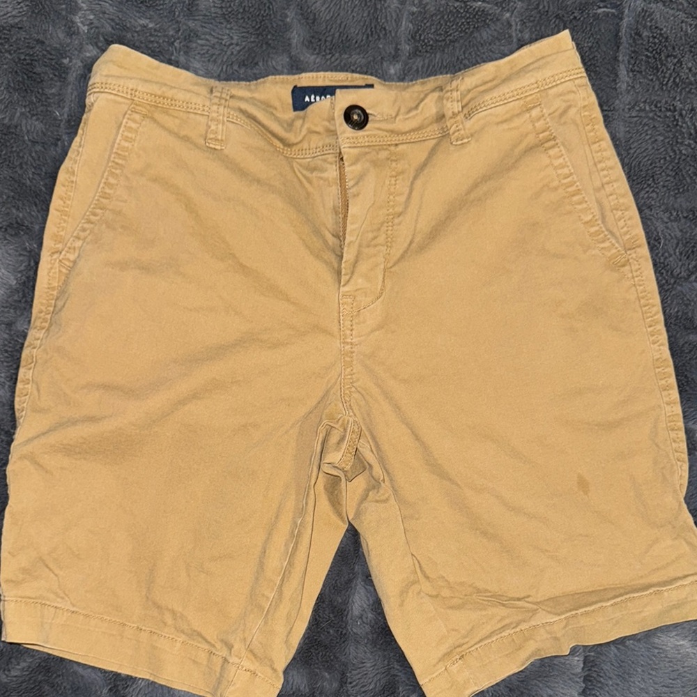Aeropostale Tan Flat Front Shorts Casual Style